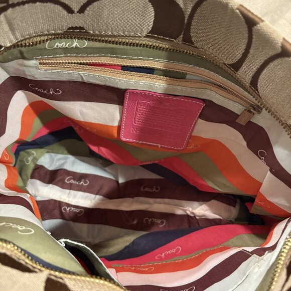 Coach Signature Logo Satchel Tote - Picture 6 of 8